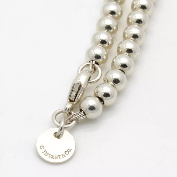 “Return to Tiffany & Co” Round Sterling Silver Beaded Bracelet With Heart Tag!!! - Picture 11 of 17